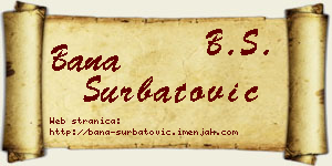 Bana Šurbatović vizit kartica